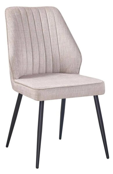 Scaun DEX, bej/negru, stofa catifelata/metal, 61x49x86 cm