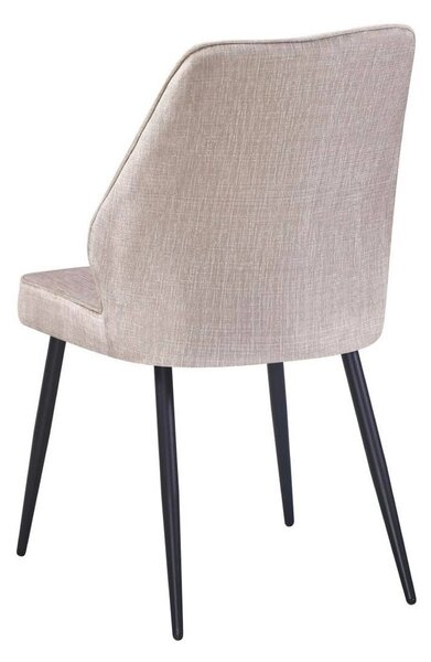 Scaun DEX, bej/negru, stofa catifelata/metal, 61x49x86 cm