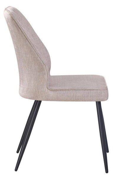 Scaun DEX, bej/negru, stofa catifelata/metal, 61x49x86 cm