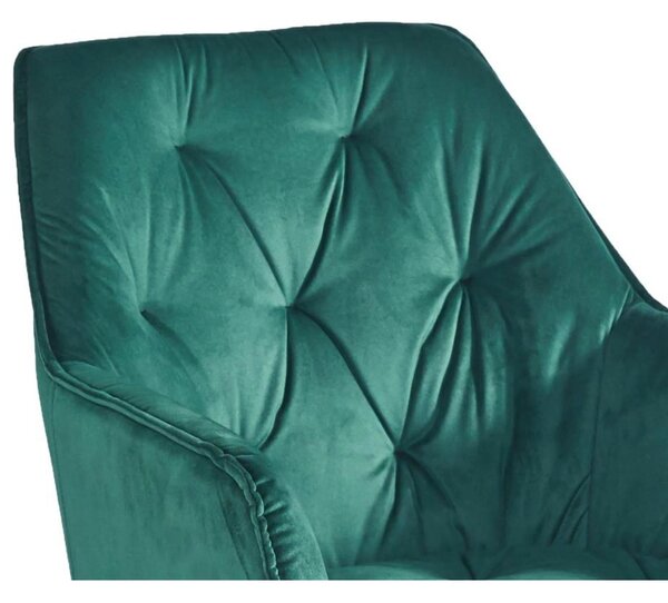 Scaun BEL, verde smarald/negru, stofa catifelata/metal, 58x63x86 cm