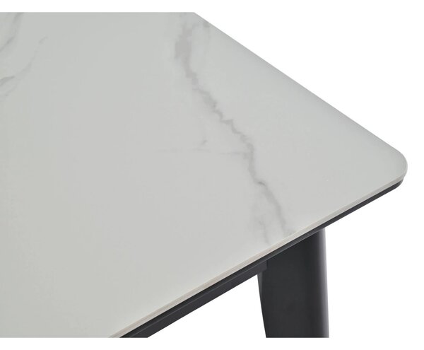 Masa extensibila OSTEN, alb cu efect de marmura/negru, 110/140x80x76 c