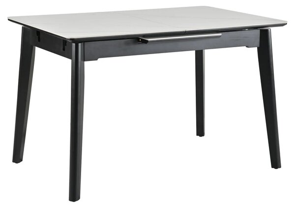 Masa extensibila OSTEN, alb cu efect de marmura/negru, 110/140x80x76 c