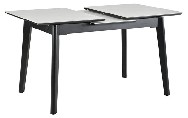 Masa extensibila OSTEN, alb cu efect de marmura/negru, 110/140x80x76 c