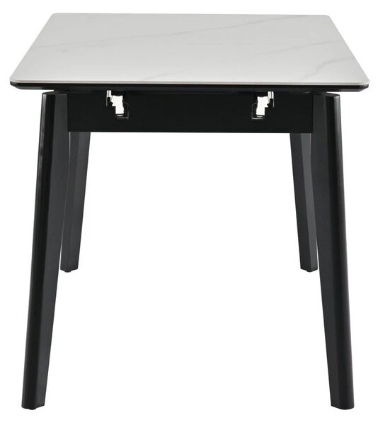 Masa extensibila OSTEN, alb cu efect de marmura/negru, 110/140x80x76 c