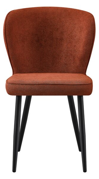 Scaun RIO 2, caramiziu/negru, stofa buclata/metal, 64x51x84 cm