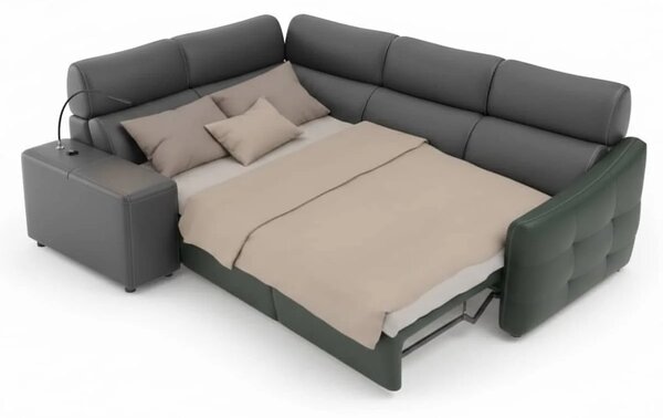 Coltar extensibil din piele naturala Davos cu lampă