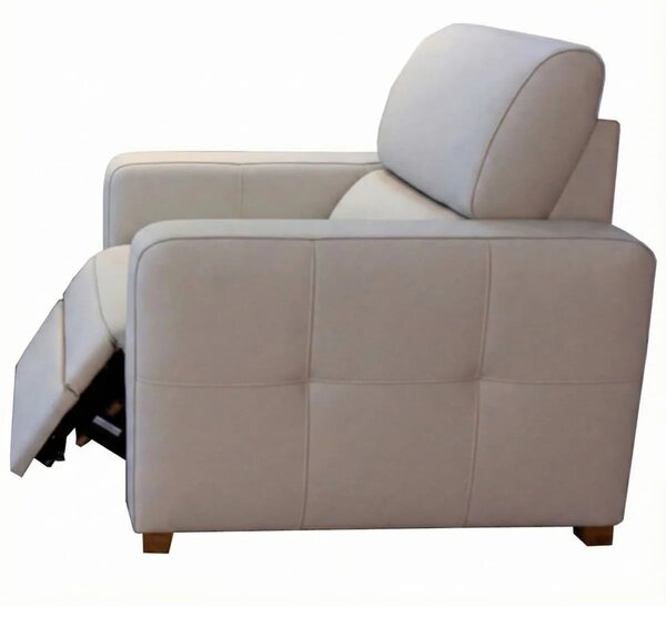 Fotoliu cu recliner electric Leonardo din piele