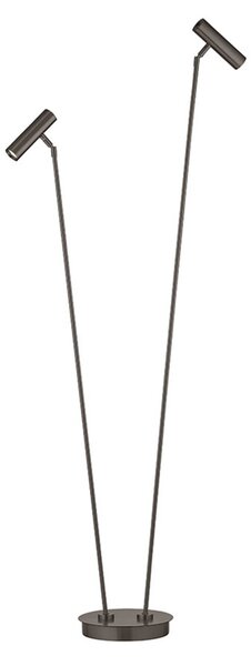 HELL Lampadar LED Tom Pro, culoare bronz, 137 cm, metal, 2 becuri, CCT, reglabil, Bronz / Alamă Veche, Camera de zi / sufragerie, Metal, Modern