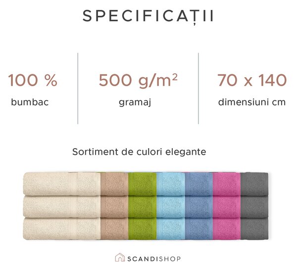 Prosop CLARYSSE ELEGANCE 70x140 cm crem, 100% bumbac