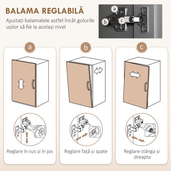 HOMCOM Dulap de Bucătărie cu Spațiu de Depozitare, 71" Alb | Aosom Romania