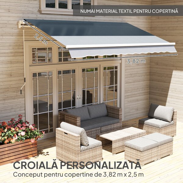 Outsunny Material de Înlocuire Copertină, Rezistent la Apă, 4 x 3 m, Gri | Aosom Romania