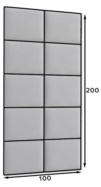 Set 10 panouri tapițate Quadra 100x200 cm (Gri). Promo -19%. 1051976
