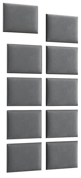 Set 10 panouri tapițate Quadra 100x200 cm (Gri). Promo -19%. 1051976