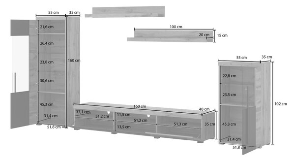 Mobilier living Rogalo 11 (Stejar wotan). Promo -18%. 1124199