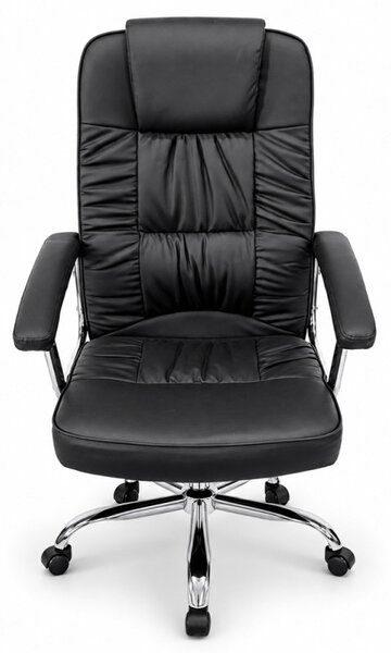 Scaun ergonomic directorial, inaltime reglabila 108-118 cm, sarcina maxima 150 kg, piele ecologica, negru