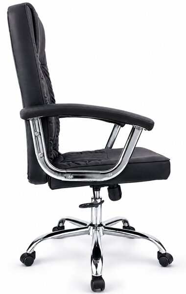 Scaun ergonomic directorial, inaltime reglabila 108-118 cm, sarcina maxima 150 kg, piele ecologica, negru