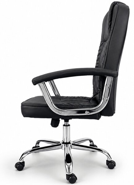 Scaun ergonomic directorial, inaltime reglabila 108-118 cm, sarcina maxima 150 kg, piele ecologica, negru