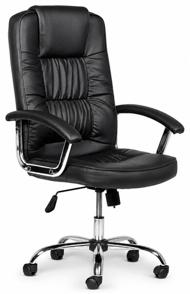 Scaun ergonomic directorial, inaltime reglabila 108-118 cm, sarcina maxima 150 kg, piele ecologica, negru