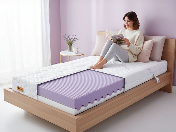 Saltea înaltă din spumă Violletta 80x200x20 - husă Lavender