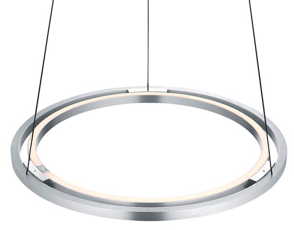 HELL Lampă suspendată LED Ringo, Ø 60 cm, culoare aluminiu, metal, CCT, reglabil, Metalic, Camera de zi / sufragerie, Metal, Modern