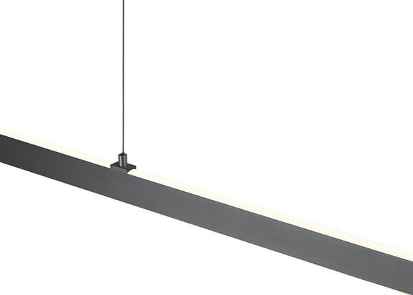 HELL Lampă suspendată LED Karo, antracit, lungime 130 cm, metal, CCT, reglabil, Negru, Camera de zi / sufragerie, Metal, Modern