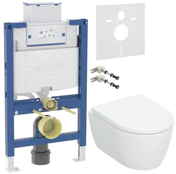 Set vas WC cu capac soft-close Geberit iCon 503.048.00.8, cadru încastrat Geberit Duofix 111.003.00.2, 111.815.00.1, 156.050.00.1