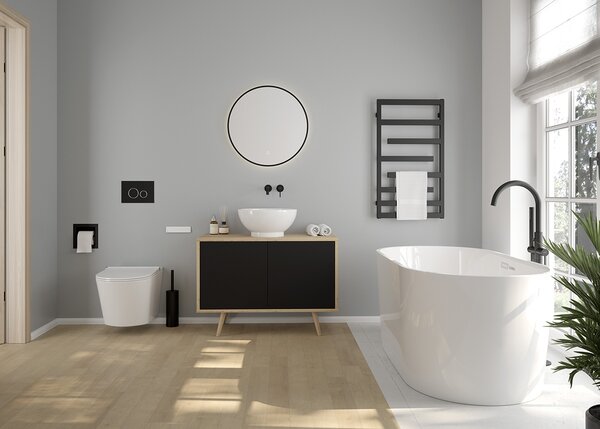 Oltens Lule buton de spălare pentru WC negru/crom/negru 57201300
