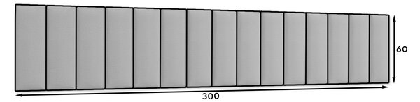 Set 15 panouri tapițate Quadra 300x60 cm (Roz). Promo -13%. 1052003