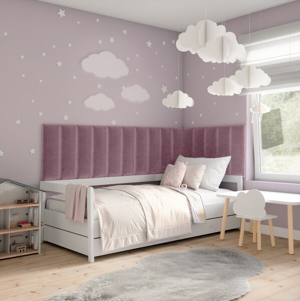 Set 15 panouri tapițate Quadra 300x60 cm (Roz). Promo -13%. 1052003