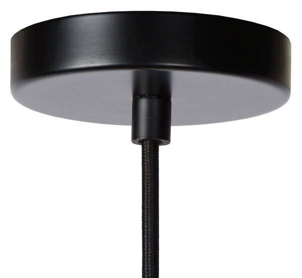 Lucide Lampă suspendată Yunkai din hârtie, cu un singur bec, Ø 50cm, reglabil, Maro / Rugină, Camera de zi / sufragerie, Hârtie / Carton