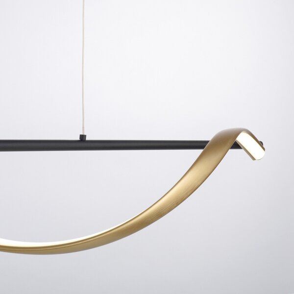 Q-Smart-Home Paul Neuhaus Q-Swing suspendată, antracit/alamă, reglabil, Negru, Camera de zi / sufragerie, Metal, Modern