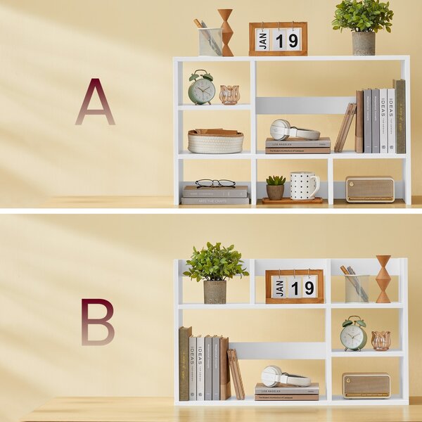 Biblioteca Vasagle, Alb, LBC815W14, 80 x 20 x 50 cm