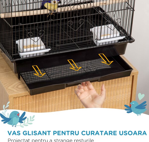 PawHut Colivie pentru Pasari cu Maner de Transport si Tava | Aosom Romania