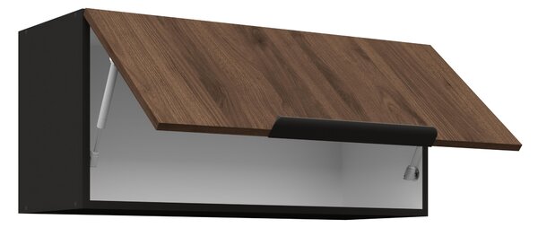 Dulap superior de bucătărie Manana 80 GU 36 1F (Cadru: negru mat + front: nuc okapi). 1134956