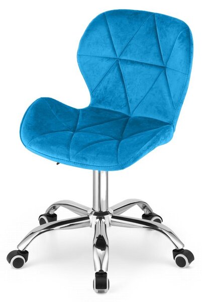 Set pentru birou – birou pliabil ZARIMO 80×40 cm alb + scaun de birou AVOLA VELVET albastru