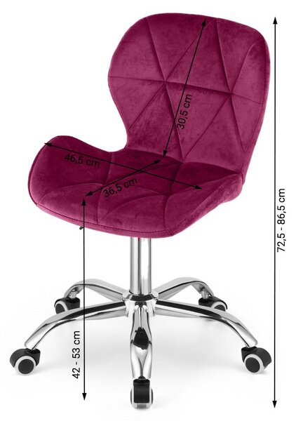 Set pentru birou – birou pliabil ZARIMO 80×40 cm negru + scaun de birou AVOLA VELVET visiniu