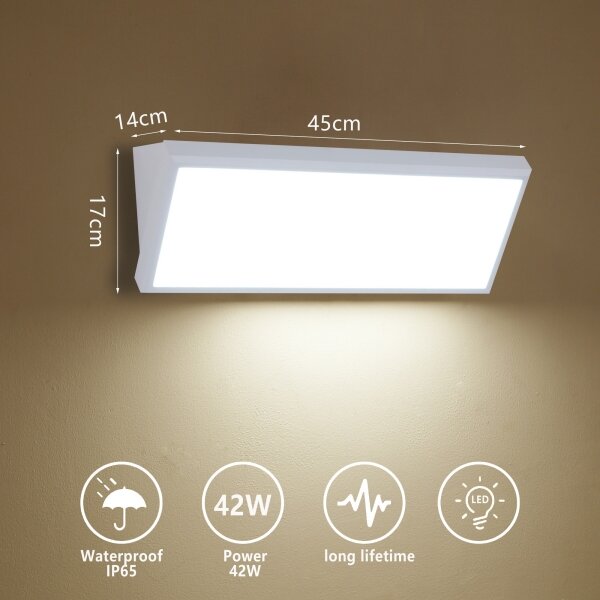 Brilagi - Aplica de perete pentru exterior TRIANGLE LED/42W/230V albă IP65