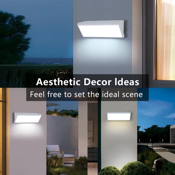 Brilagi - Aplică LED de exterior TRIANGLE cu senzor, LED/42W/230V, alb, IP65