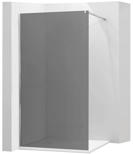 Paravan de dus Mexen Kioto WALK-IN 8mm, 70x200 cm, sticla gri (grafit), 800-070-000-00-40
