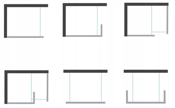 Paravan de dus Mexen Kioto WALK-IN 8mm, 70x200 cm, sticla gri (grafit), 800-070-000-00-40