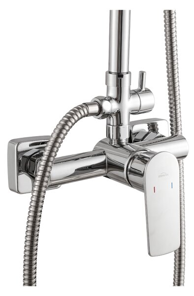 Invena Stelona, ​​set de duș cu baterie cu pârghie, crom, INV-AU-34-B01-Q