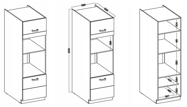 Dulap pentru alimente pentru cuptor Lavera 60 DPM 210 2F (alb). 1032433