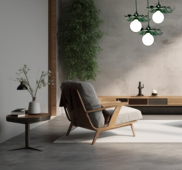Bohemia-Design - Lampă suspendată cu cablu 1xE27/60W/230V verde