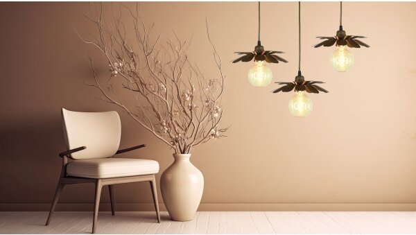 Bohemia-Design - Candelabru suspendat pe cablu 1xE27/60W/230V, finisaj bronzat
