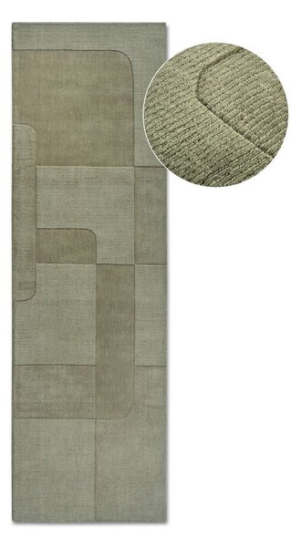 Covor tip traversă verde țesut manual din lână 80x250 cm Charlotte – Villeroy&Boch