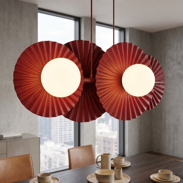 Lustră suspendată pe cablu UMBRA 4xG9/8W/230V roșie