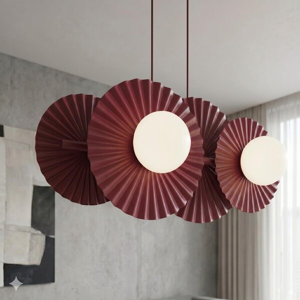 Lustră suspendată pe cablu UMBRA 4xG9/8W/230V roșie