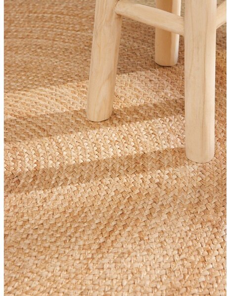 Covor în culoare naturală reversibil, țesut manual rotund din iută ø 100 cm Jutta Gold – Hanse Home