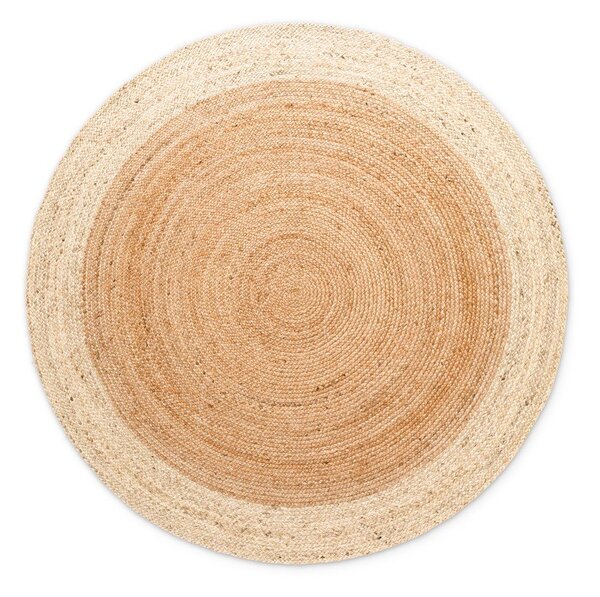 Covor în culoare naturală reversibil, țesut manual rotund din iută ø 100 cm Jutta Gold – Hanse Home