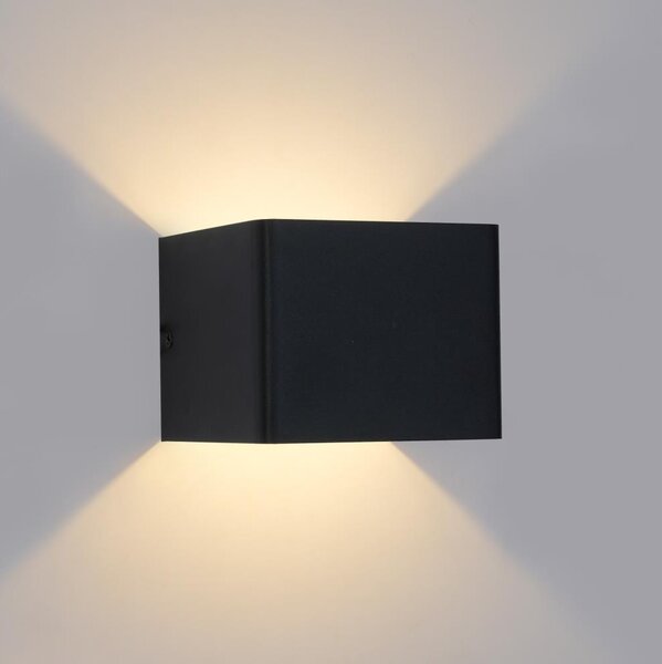 Brilagi - Aplică de perete pentru exterior DONNANI LED/5W/230V 10 cm neagră IP44